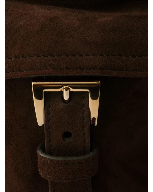 Prada Brown Explore Medium Suede Shoulder Bag With Flap