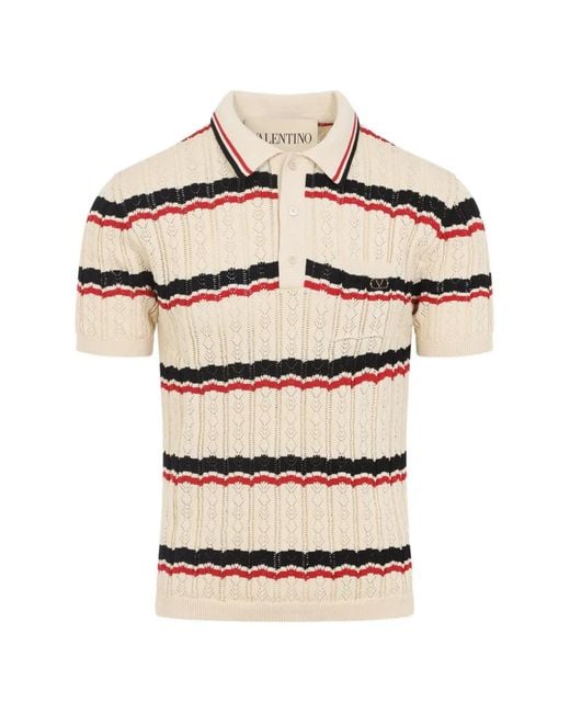 Valentino Garavani Natural Vlogo-Patch Polo Shirt for men