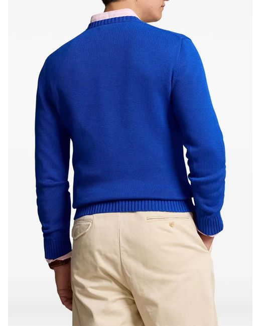Polo Ralph Lauren Blue Logo-Embroidered Sweater for men