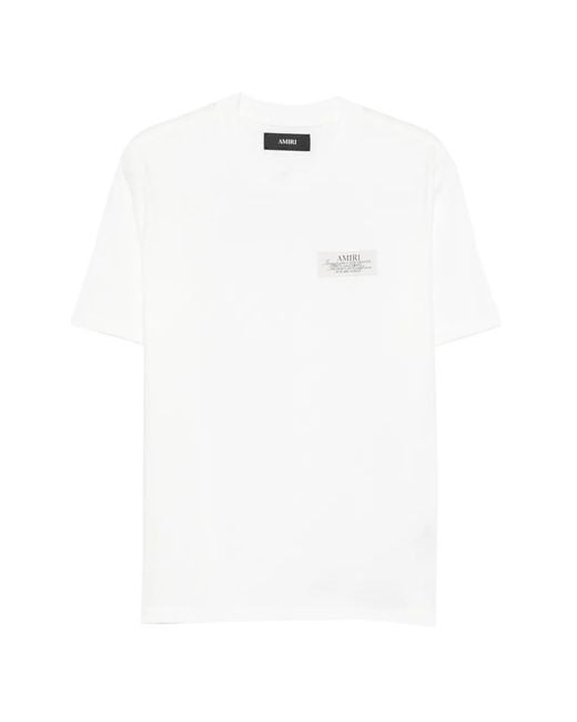 Amiri White Logo-Patch T-Shirt for men