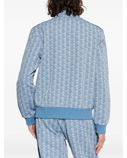 Lacoste Blue Monogram-Patterned Sweatshirt for men