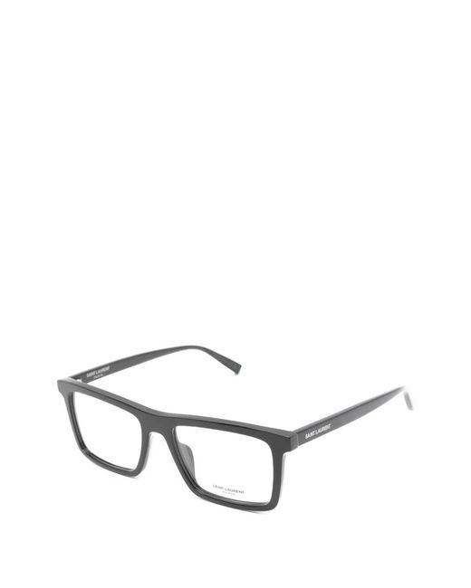 Saint Laurent Black Rectangle-Frame Glasses