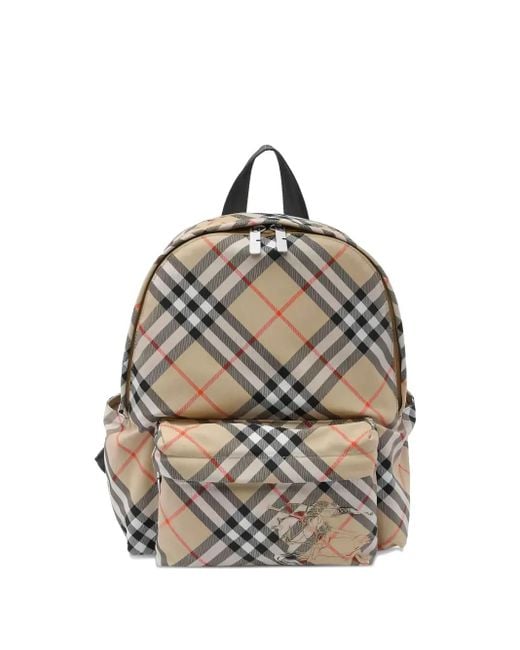 Burberry Multicolor Check-Pattern Backpack