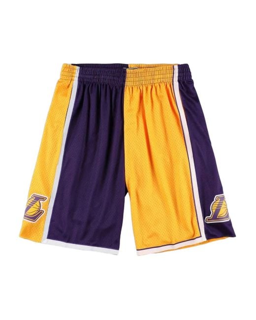 Mitchell & Ness Split Swingman "Nba La Lakers 2009" Shorts in het Blue voor heren