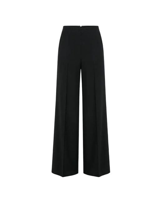 Gemy Maalouf Black Pressed-Crease Palazzo Pants