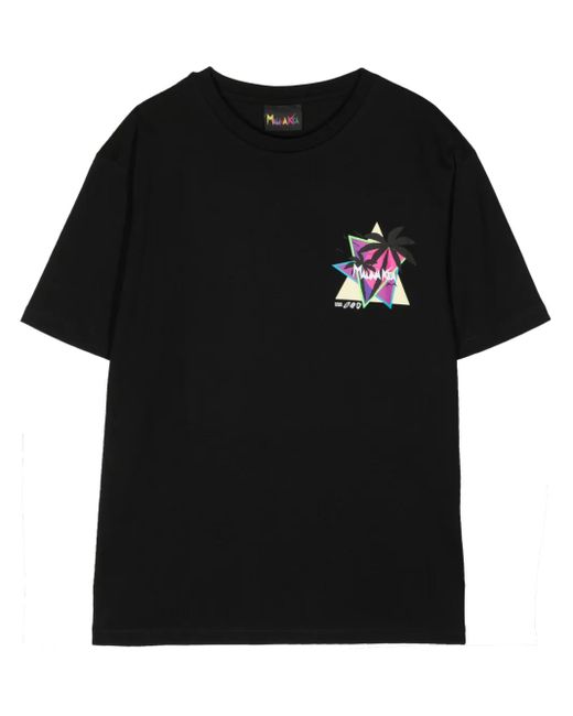 Mauna Kea Black Sunset Palms Cotton T-Shirt for men