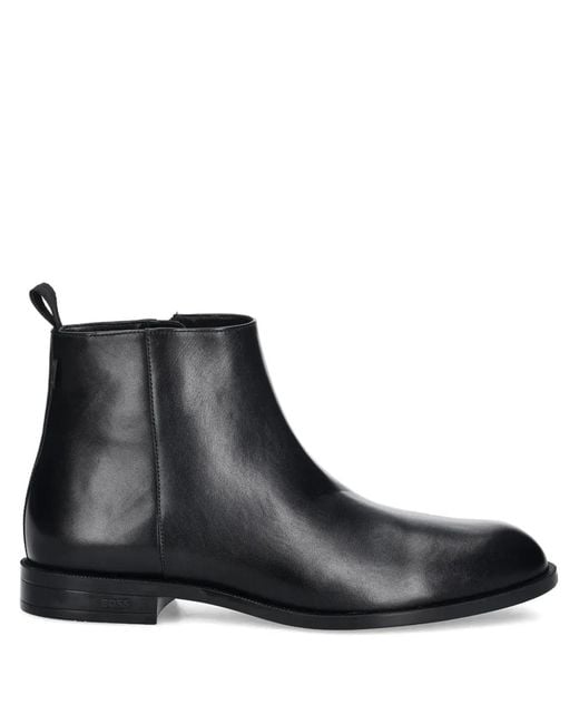 Boss Black Zip-Up Ankle Boots for men