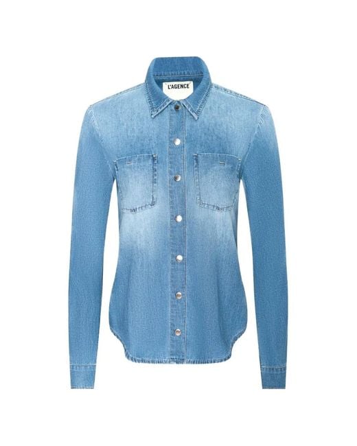 L'Agence Blue Isla Denim Shirt