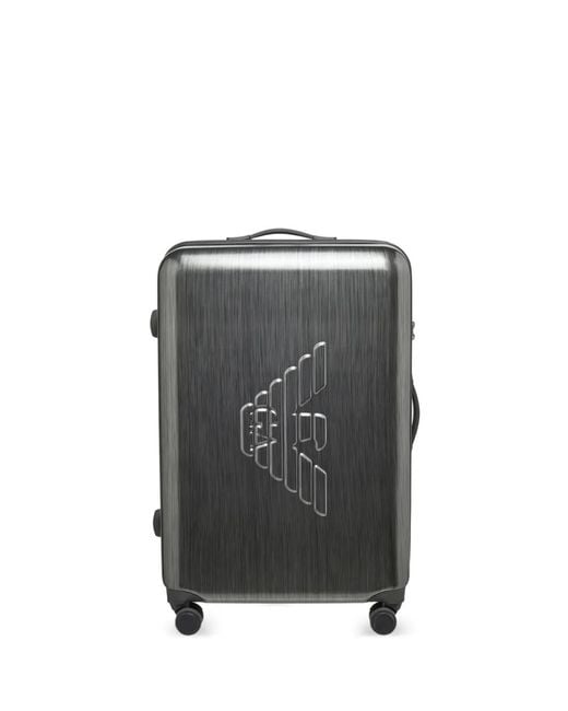 Emporio Armani Gray Logo-Embossed Suitcase for men