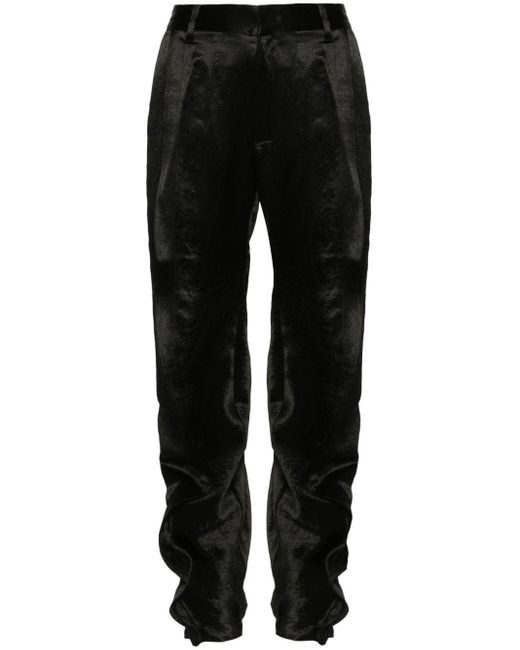 Y. Project Black Satin Trousers With Stitching