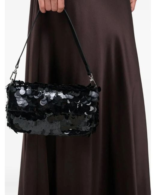 Staud Black Timmy Sequin Shoulder Bag