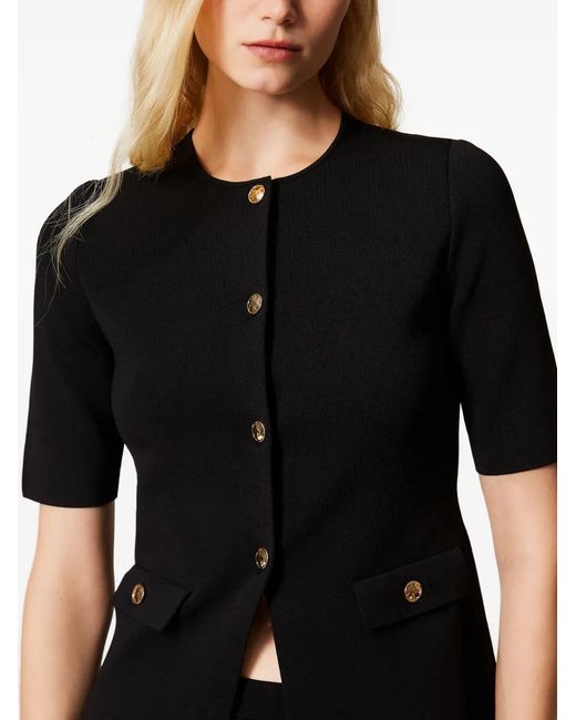 Twinset Black Knit Jacket With Buttons