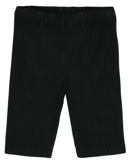 Shorts sartoriali plissettati di Homme Plissé Issey Miyake in Black da Uomo