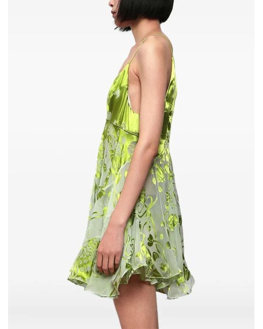 Vestido corto con estampado floral Christopher Esber de color Green