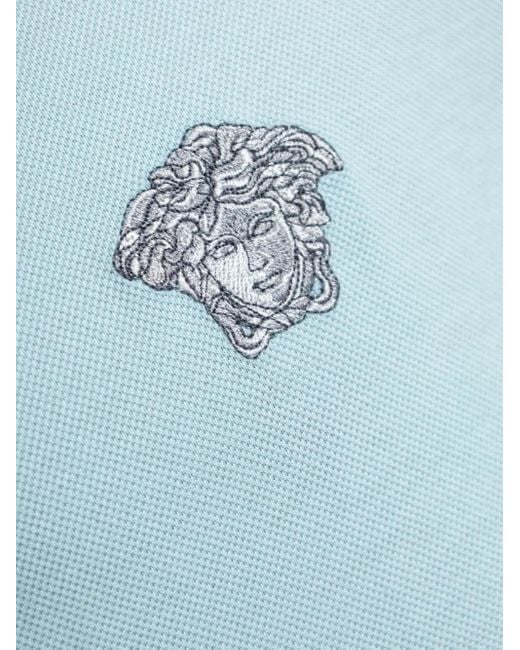 Versace Poloshirt Met Borduurwerk in het Blue voor heren
