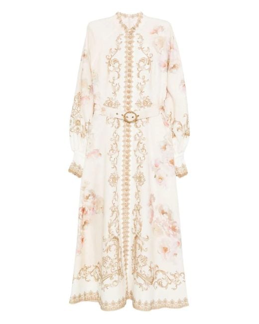 Zimmermann フローラル ドレス Natural