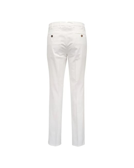 Brunello Cucinelli White Button Slacks for men