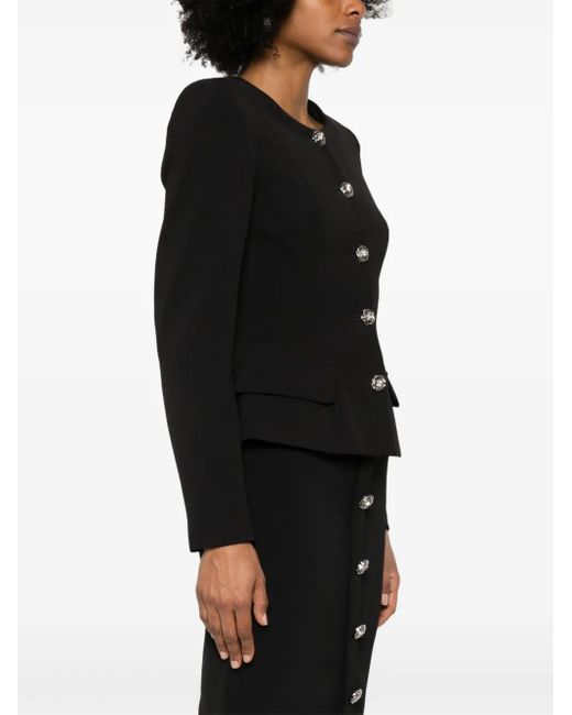 Nissa Black Flower-Button Jacket