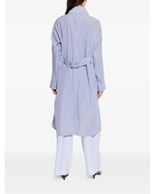 Rag & Bone Blue Manteau Rayé À Boutons