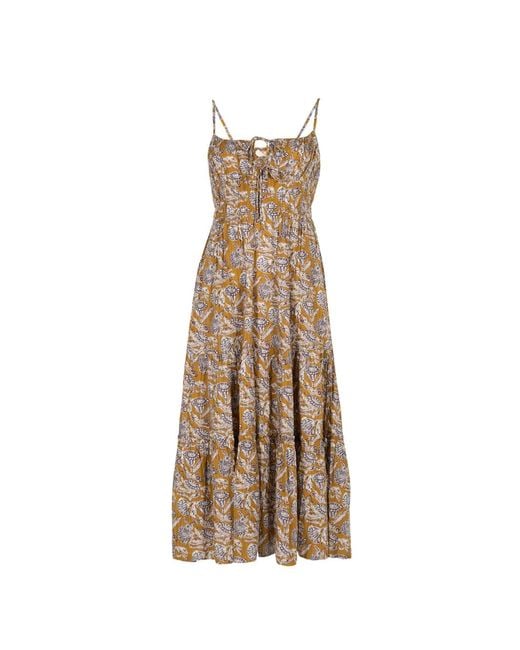 Ulla Johnson Natural Aydin Cami Floral Midi Dress
