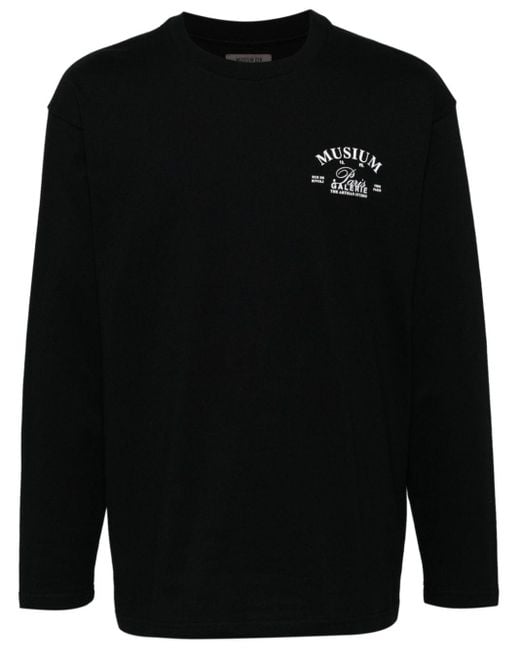 Musium Div. Black Logo-Print Long-Sleeve T-Shirt for men