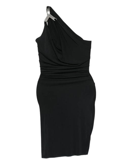 Rick Owens ドレープ ワンショルダードレス Black