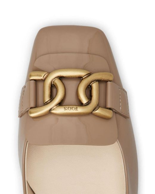 Tod's Natural Cuoio 50mm Logo-engraved Pumps