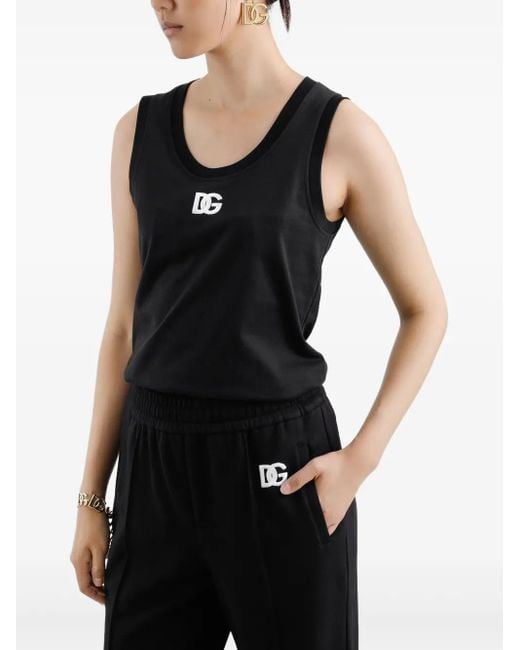 Dolce & Gabbana Black Dg Logo Tank Top