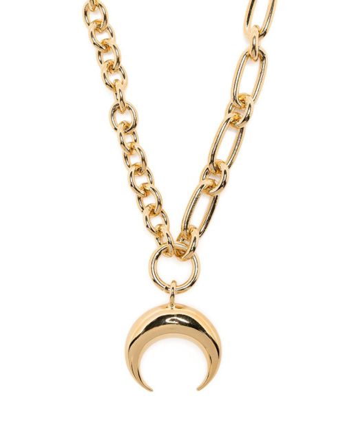 MARINE SERRE Metallic Regenerated Moon-pendant Necklace
