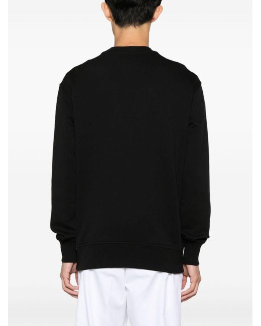 Versace Black Embroidered-motif Cotton Sweatshirt for men