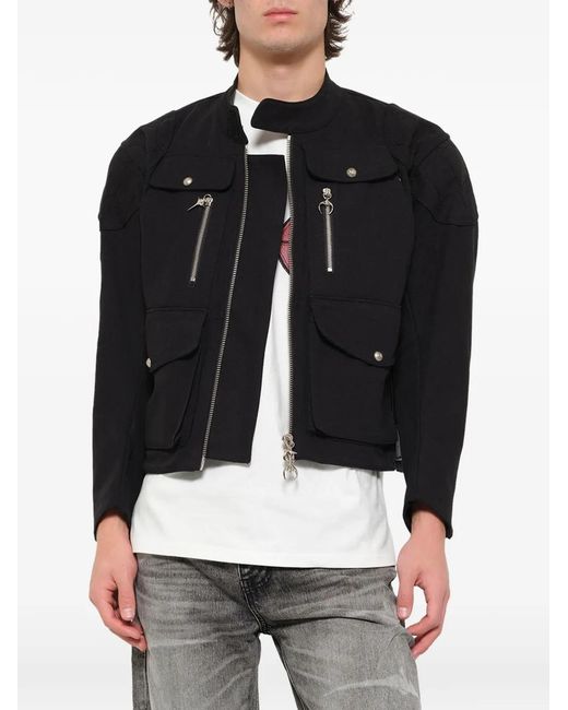 THUG CLUB Black Tc Racing Jacket for men