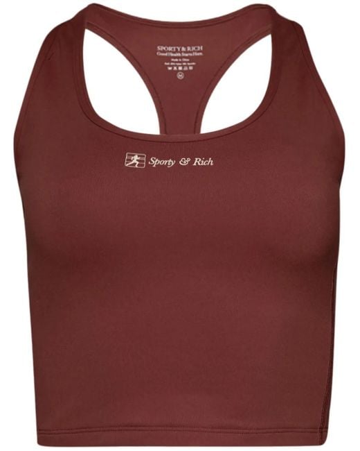Sporty & Rich Red Runner Script Tank Top