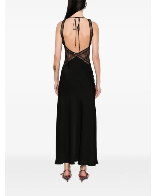 Twinset Black Halterneck Satin Maxi Dress