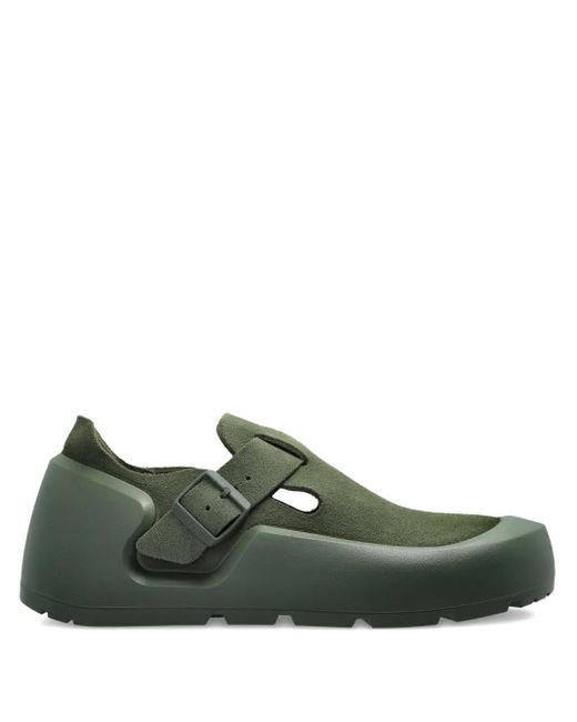 Birkenstock Green Reykjavik Buckle-Strap Nubuck-Leather Sneakers for men