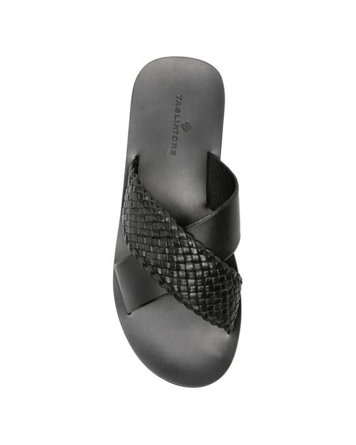 Tagliatore Black Woven Crossover Sandals for men