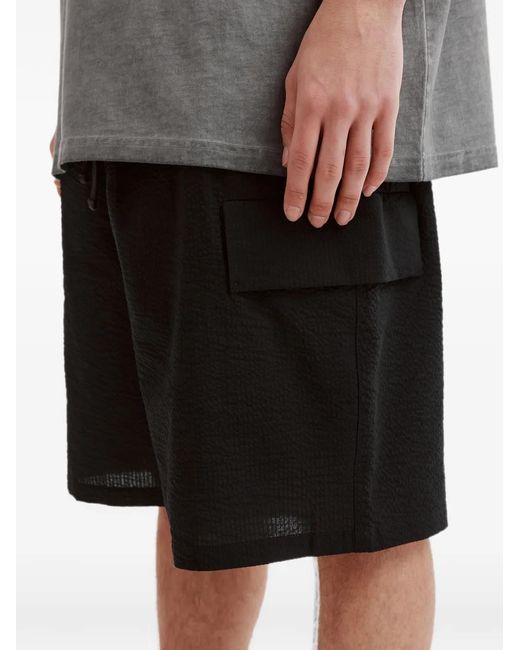 AFTERMATHS Black Cargo Shorts for men