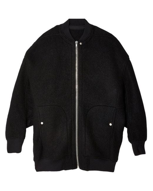 Rick Owens Wool Jumbo Peter Bomber Jacket in Black for Men | Lyst