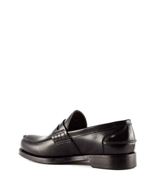Green George White Penny-Bar Stitching Loafers for men