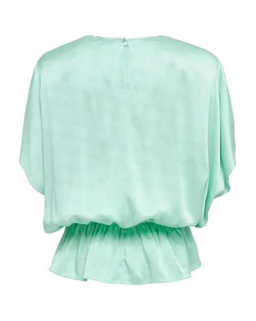 Stella McCartney Green Elasticated Satin Blouse
