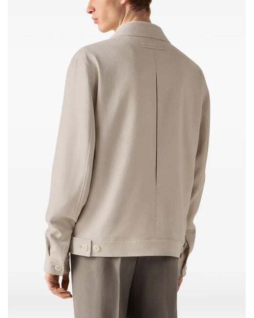 Zegna White Patch-Pocket Blouson Jacket for men