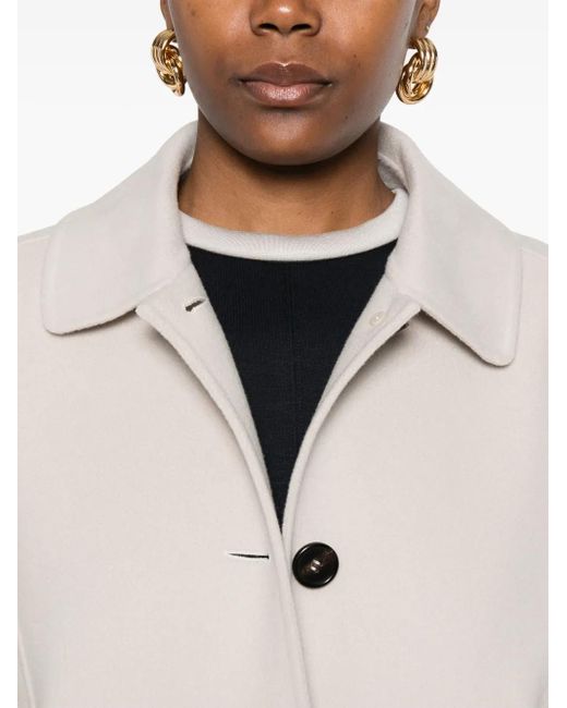 Max Mara White Single-Breasted Coat