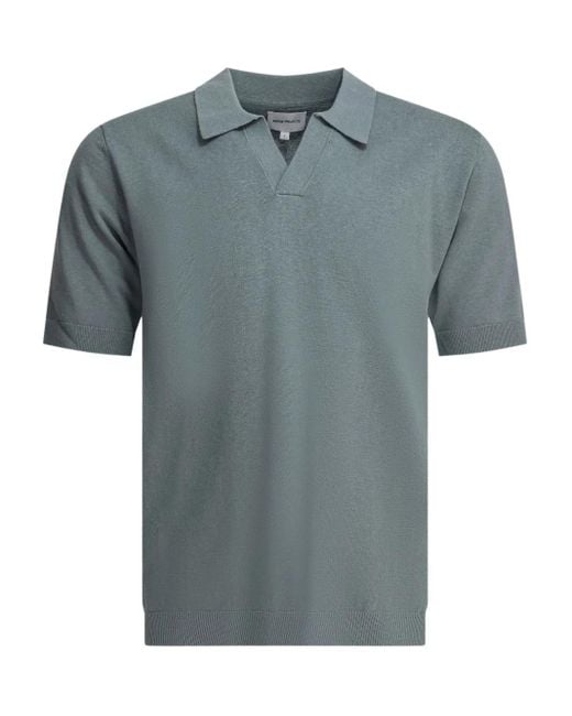 Norse Projects Blue Knitted V-Neck T-Shirt for men