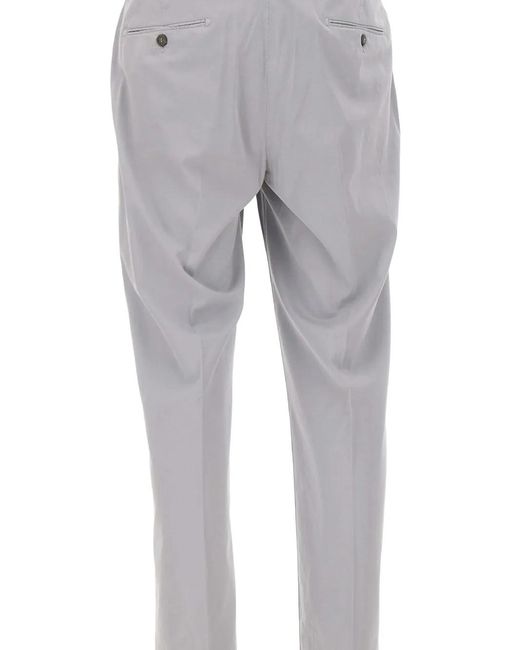 Eleventy Gray Pressed-Crease Trousers for men