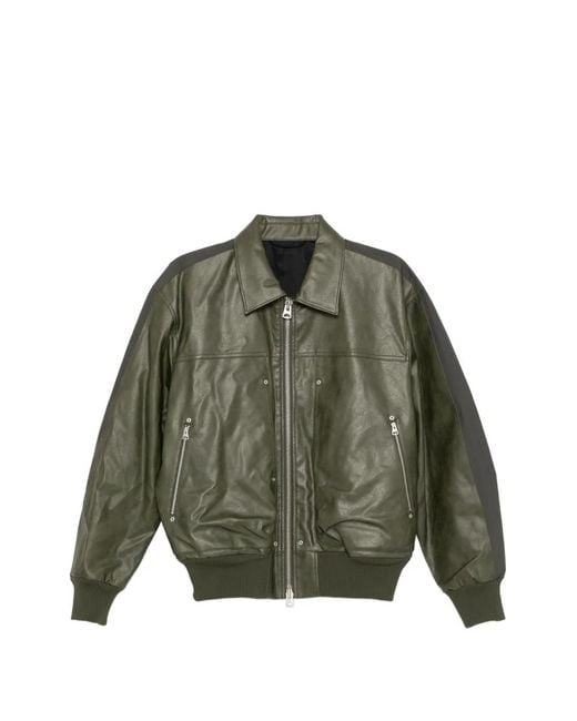 CROQUIS Green Faux-Leather Jacket for men