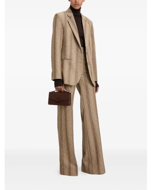 Giacca Sartoriale A Quadri di Victoria Beckham in Brown
