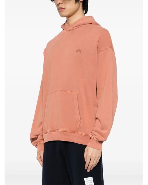 Lacoste Pink Logo-Patch Hoodie for men