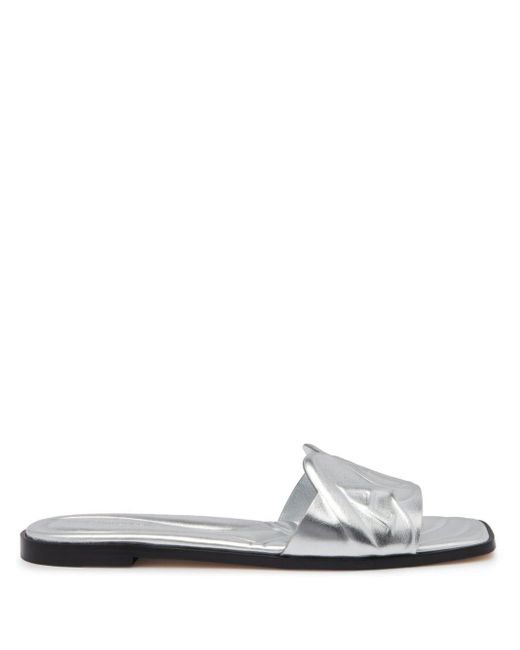 Alexander McQueen White Seal Leather Sandals