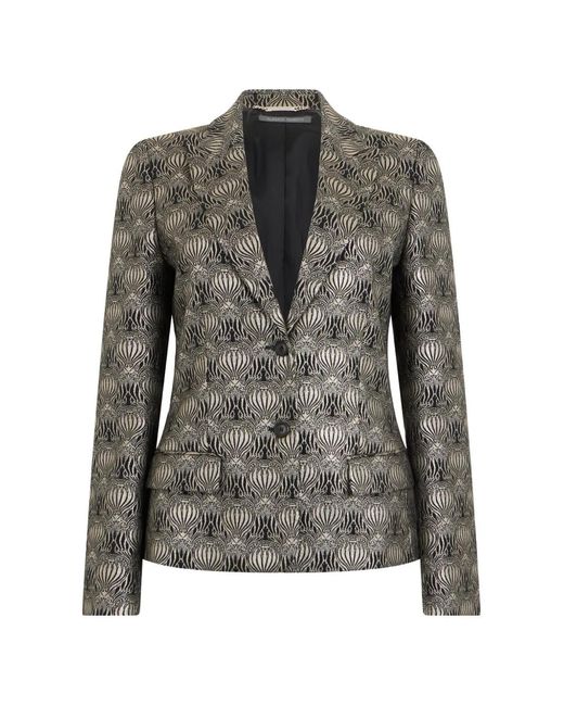 Alberta Ferretti Black Patterned Single-Breasted Blazer