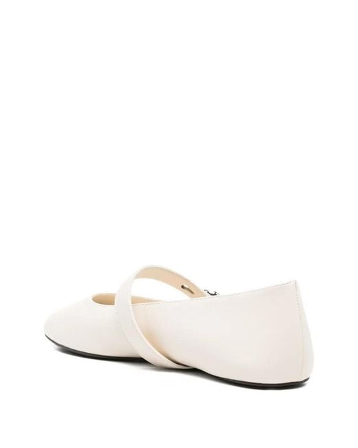 Tory Burch White Romy Leather Ballets