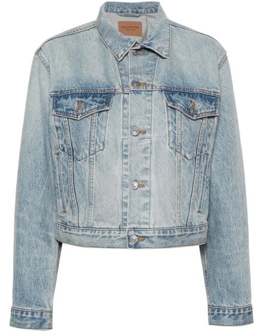 Balenciaga Denim Jack in het Blue